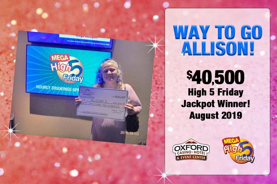 $40,500 High Five Friday Jackpot Winner