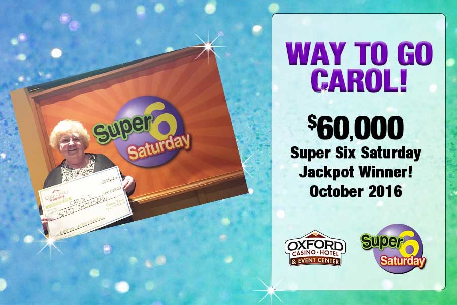 $60,000 Super Six Saturday Jackpot Winner