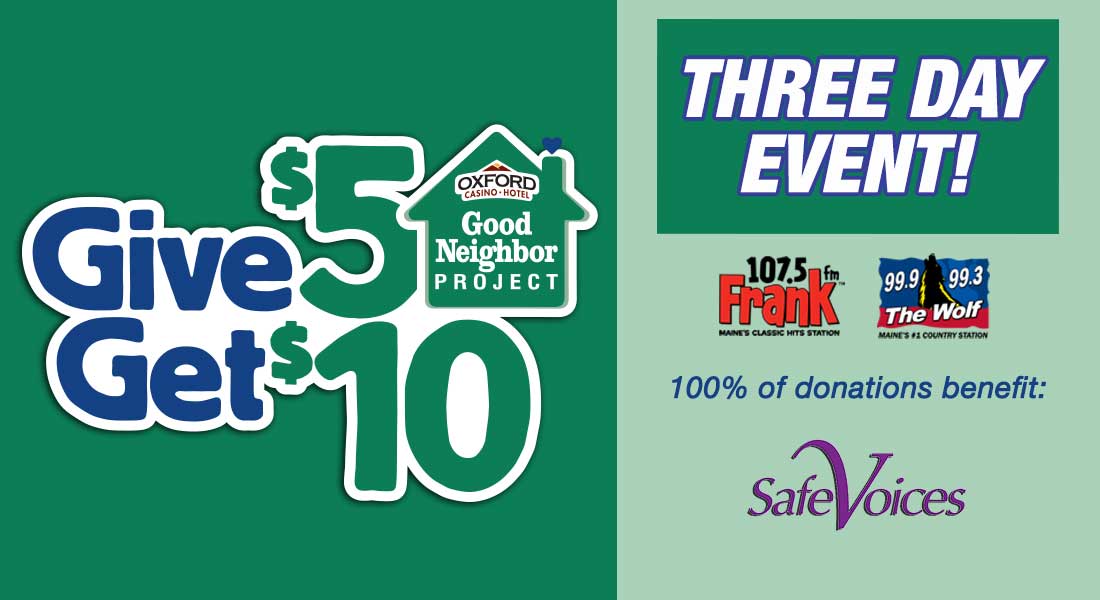 THREE DAY Give $5 Get $10 SAFE VOICES