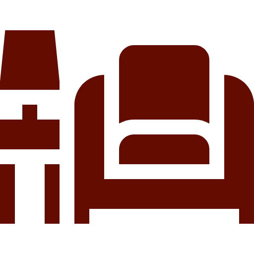 Chair and side table icon image