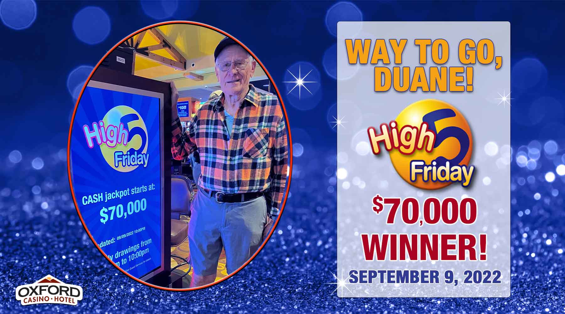 Winner of $70,000 High Five Friday CASH Jackpot