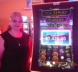 Slot Machine Jackpot for Rachel B: Winning $1,420.00