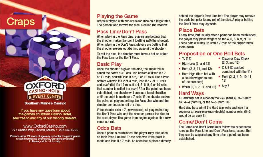 Craps Game Rules