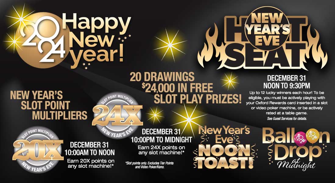 New Years Eve 2024 at Oxford Casino Hotel