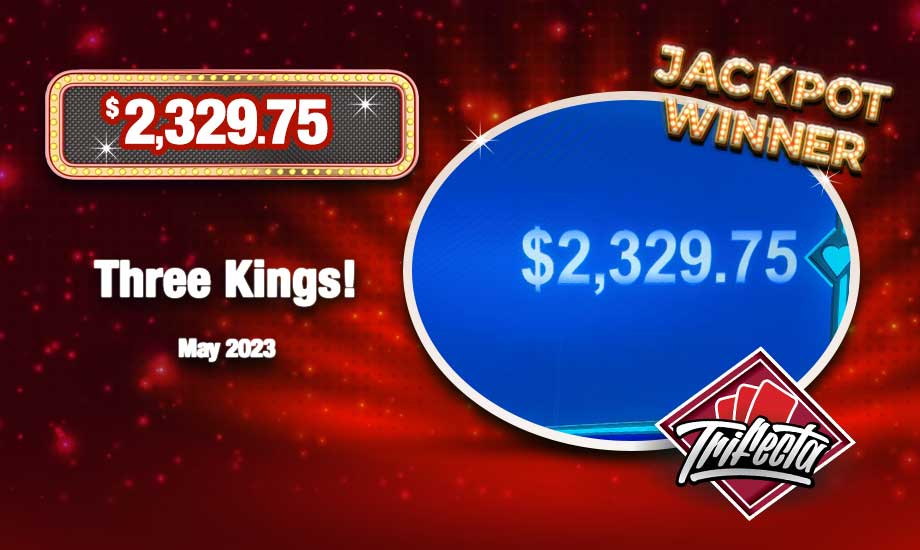 Table Games Progressive Jackpot Win 3 Kings $2,329.75