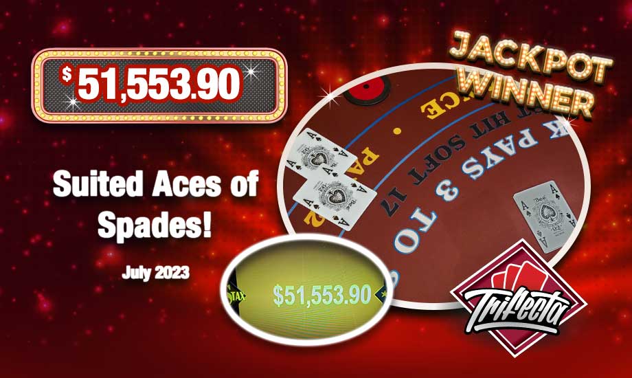 Suited Aces of Spades Table Games Jackpot Winner $51,553.90