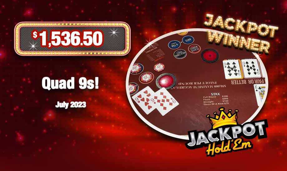 Quad 9's - $1,536.50 - Oxford Casino Hotel & Event Center