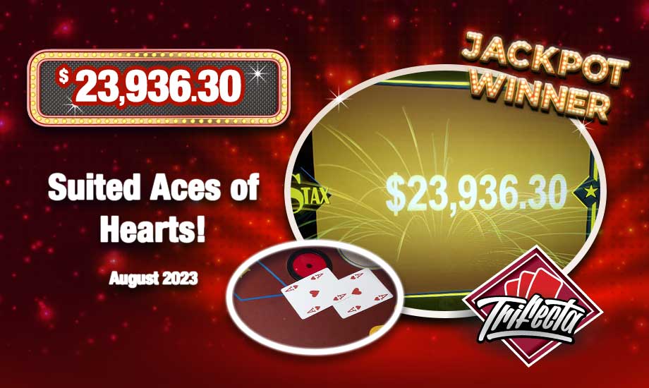 Suited Aces of Hearts Blackjack Progressive Jackpot WIN $23,936.30