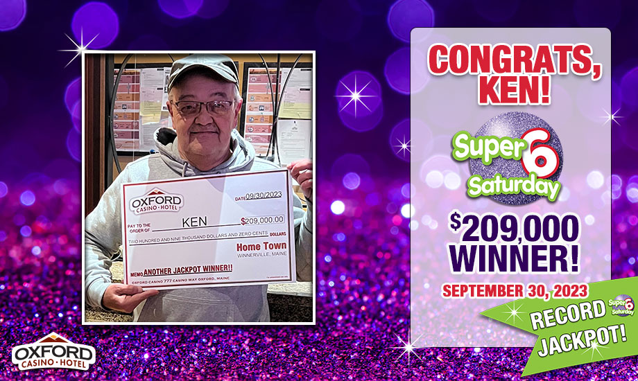 super 6 Saturday CASH JACKPOT winner $209,000 September 30 2023