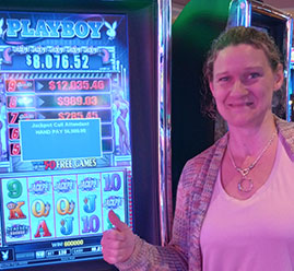 Playboy Slot Machine JACKPOT winner $6,000 Angelina B.