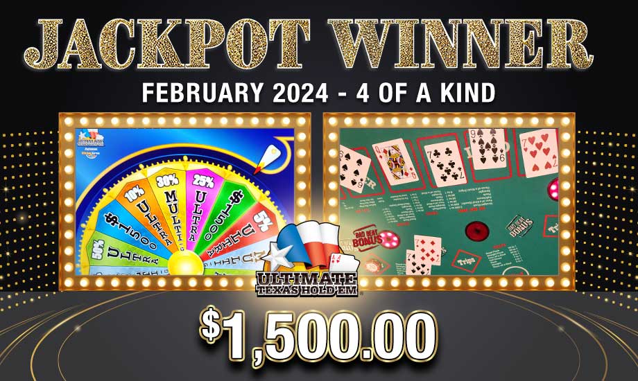 February 16,2024 Table Games Jackpot win of $1,500.00