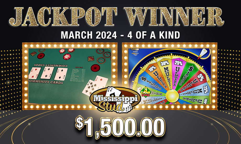 Table Games Jackpot Winner $1500