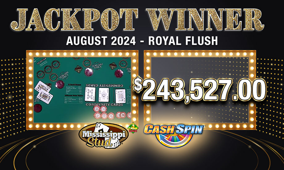 Royal Flush - Table Games Jackpot Winner at Oxford Casino Hotel! Join the Oxford Rewards Loyalty Club today!