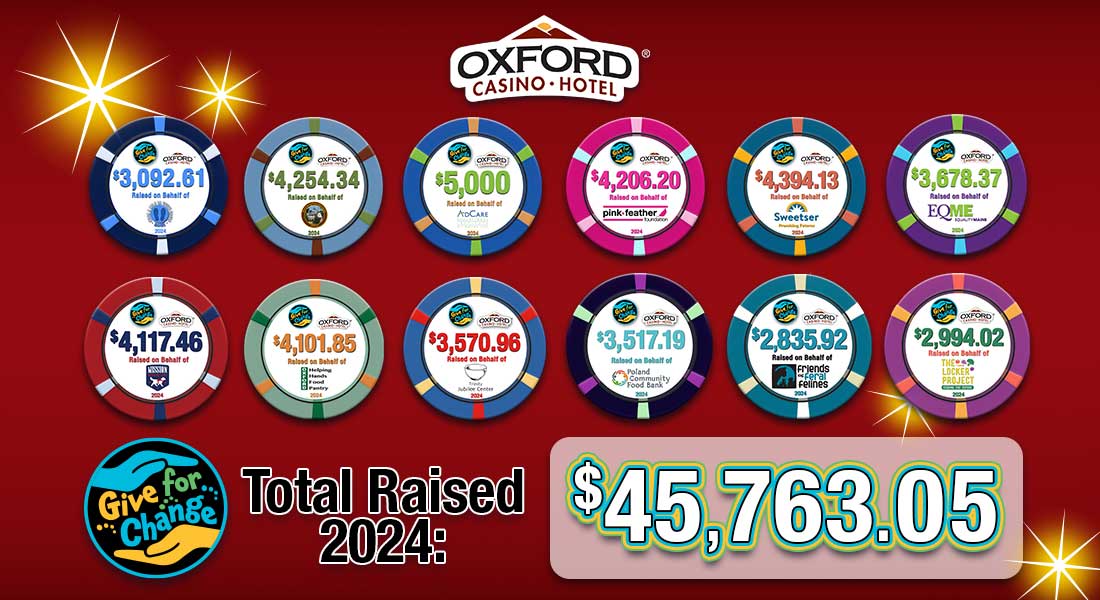 Give For change at Oxford Casino Hotel brings in over $45k in 2024