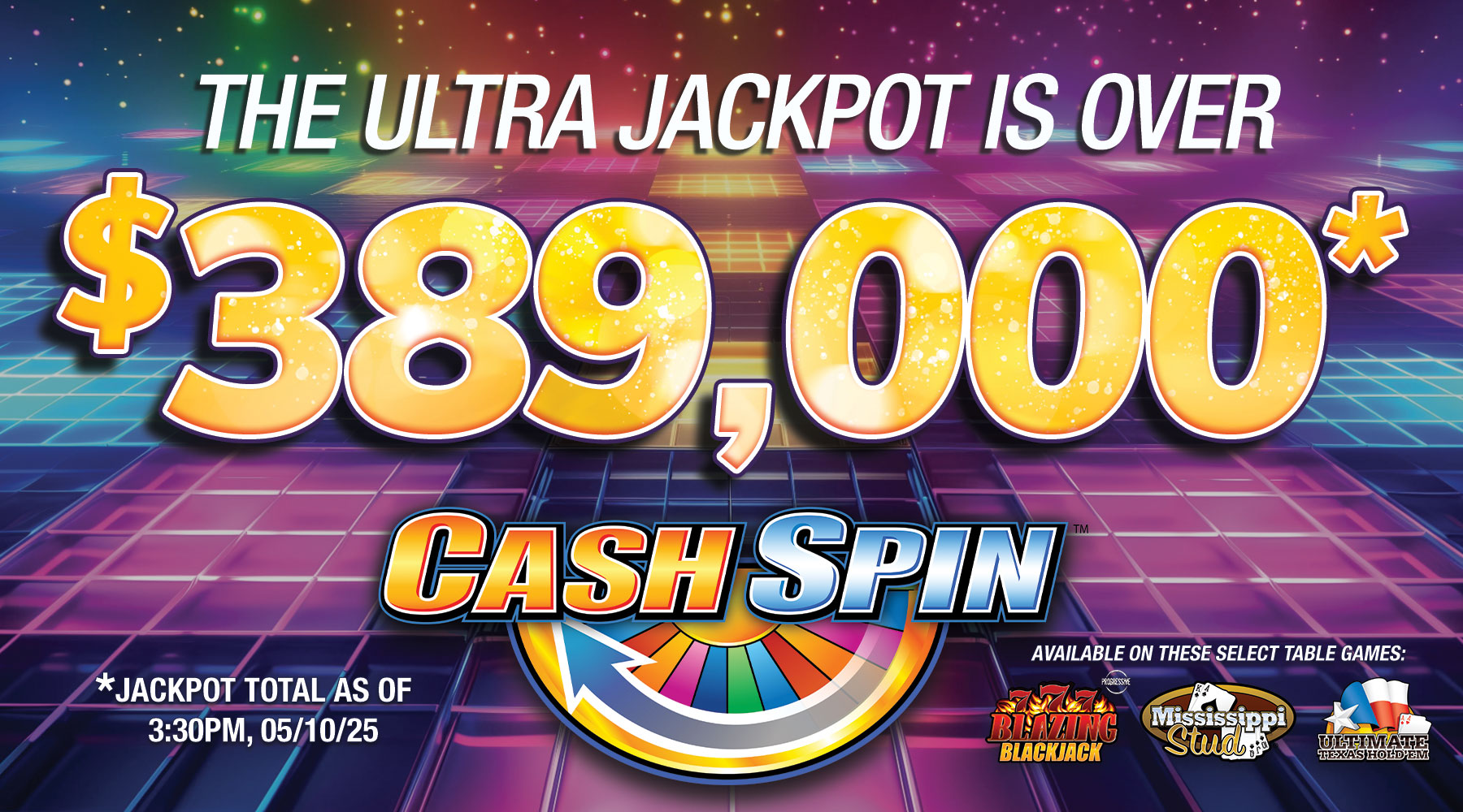 Ultra Jackpot on Cash Spin at Oxford Casino Table Games!