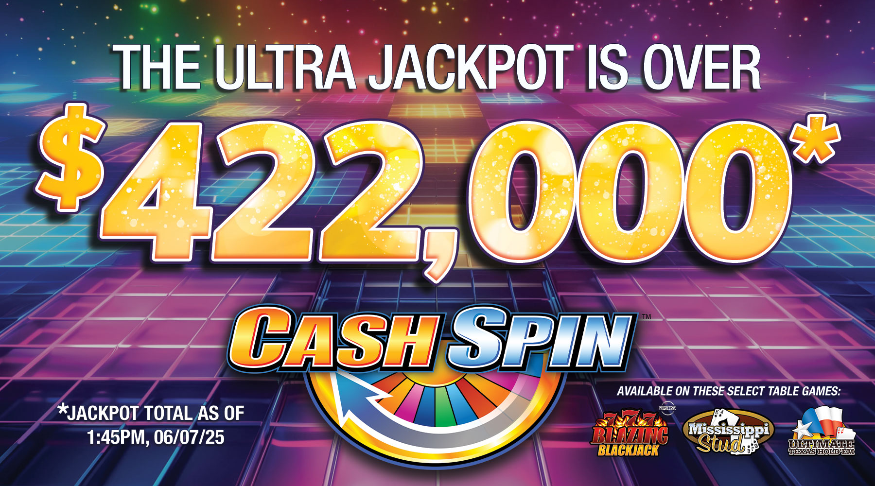 Cash Spin $422k