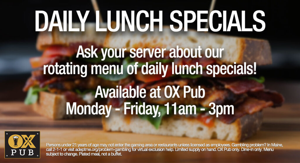 Pub Lunch Specials