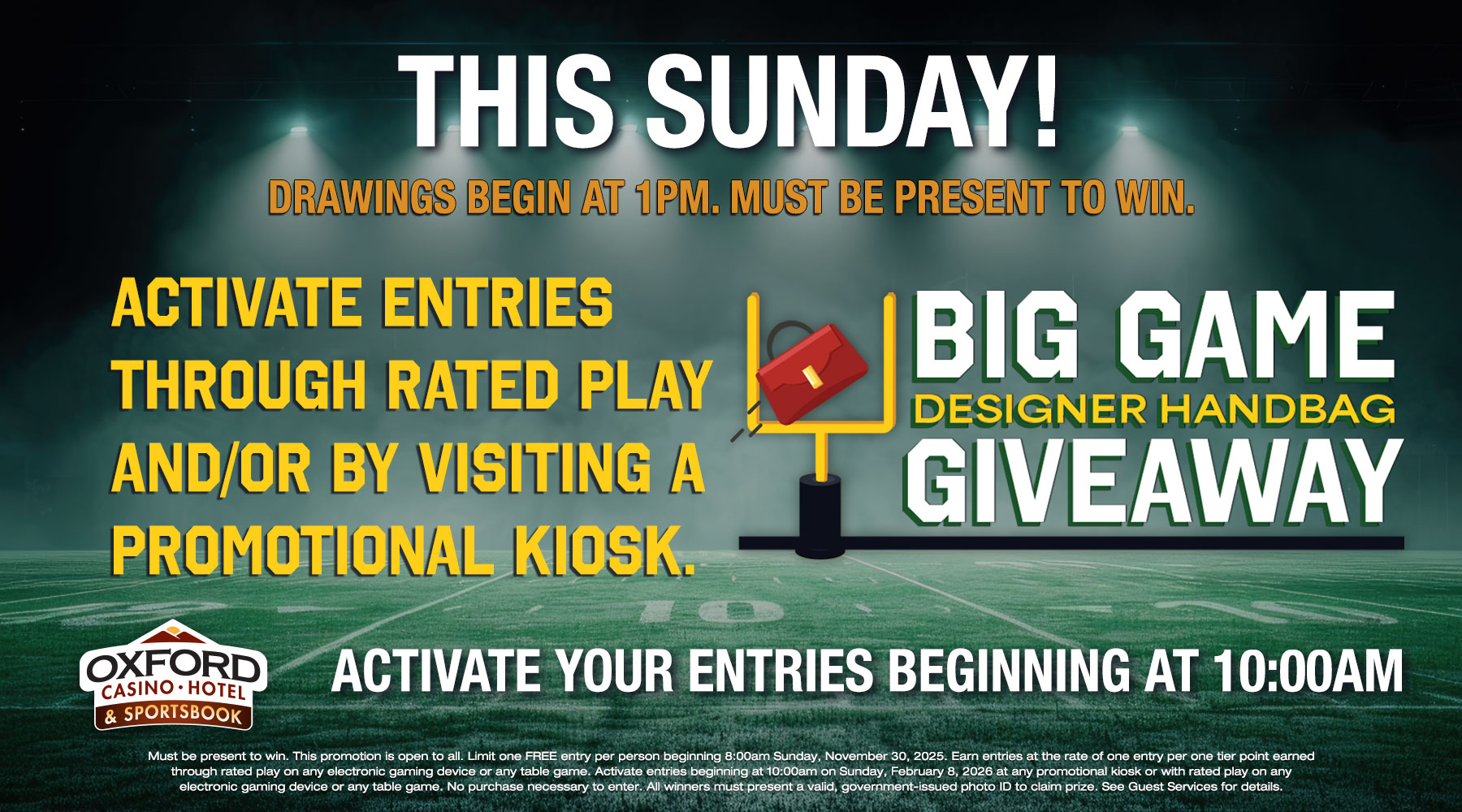 Big Game Designer Handbag Giveaway THIS SUNDAY