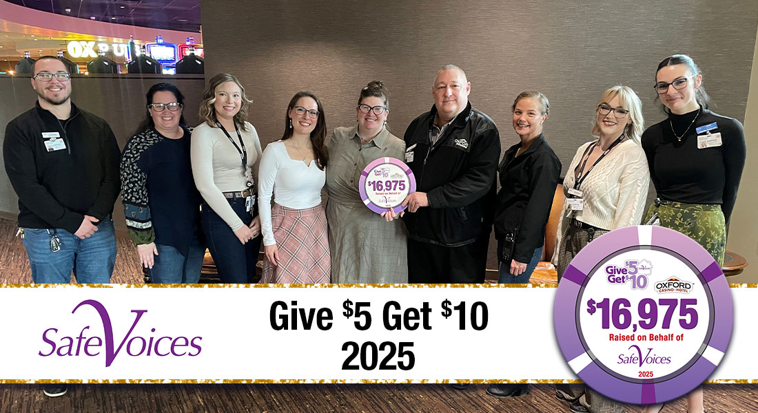 GIVE $5 SAFE VOICES CHECK PRESENTATION